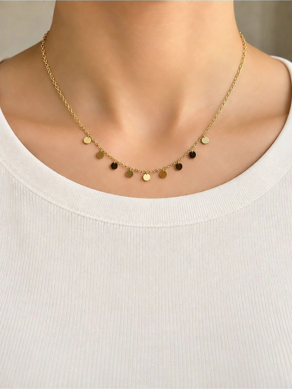 Gold-Tone Charm Necklace steel 316L